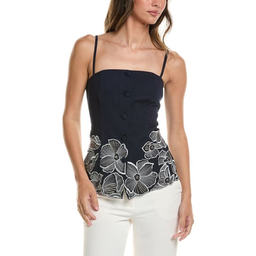 Toccin Womens  Eve Cutaway Top, Blue
